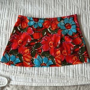 Miaou Micro Mini Skirt XS in PARISIAN FLOWER ROUGE